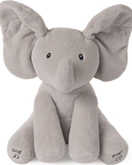 Baby GUND Animated Flappy The Elephant Stuffed Animal Baby Toy Plush, Gray, 12\”