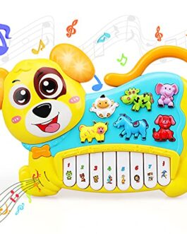 STEAM Life Educational Baby Musical Toys – Light Up Baby Toys Piano Baby Keyboard – Toddler Piano with 8 Numbered Keys – Baby Toys for 0 3 6 12 18 Months Baby Boys & Girls (Baby Dog Piano)