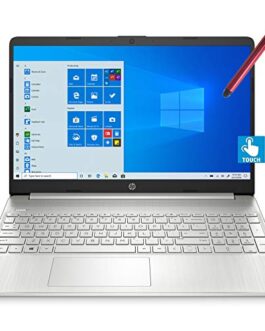 2021 HP 15 15.6\” FHD Touchscreen Business Laptop Computer_ Intel Quard-Core i7 1065G7 up to 3.9GHz_ 32GB DDR4 RAM_ 2TB PCIe SSD_ Type-C_ Remote Work_ Silver_ Windows 10 Pro_ BROAGE 64GB Flash Stylus