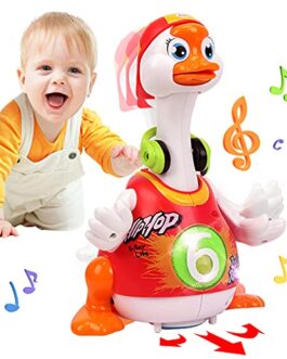 Baby Toys 12-18 Months Early Education Funny Dancing Hip-Hop Swing Goose ,Music/Walking/Flashing Lights Gifts Toys for 1 2 3 Years Old Boys Girls Toddlers (Random Color)