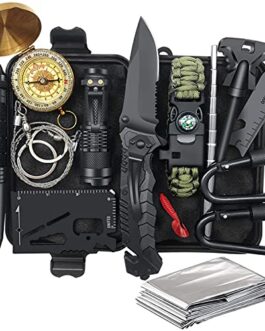 Gifts for Men Dad Husband Fathers Day from Daughter Wife Son, Survival Gear and Equipment 14 in 1, Fishing Hunting Birthday Gifts Ideas for Him Boyfriend, Cool Gadget, Survival Kit Emergency Camping