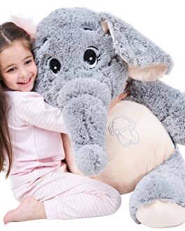 Giant Elephant Stuffed Animal Plush Toys Gifts (Gray, 39 inches)