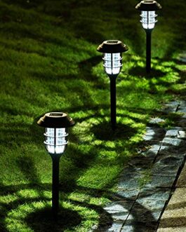 Solpex 8 Pack Solar Pathway Lights Outdoor, Solar Powered Garden Lights, Waterproof Led Path Lights for Patio, Lawn, Yard and Landscape-(Cold White)…