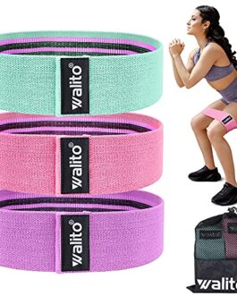 Walito Resistance Bands for Legs and Butt – Exercise Bands Set Booty Hip Bands Wide Workout Bands Sports Fitness Bands Resistance Loops Band Anti Slip Elastic (Green,Pink,Purple)